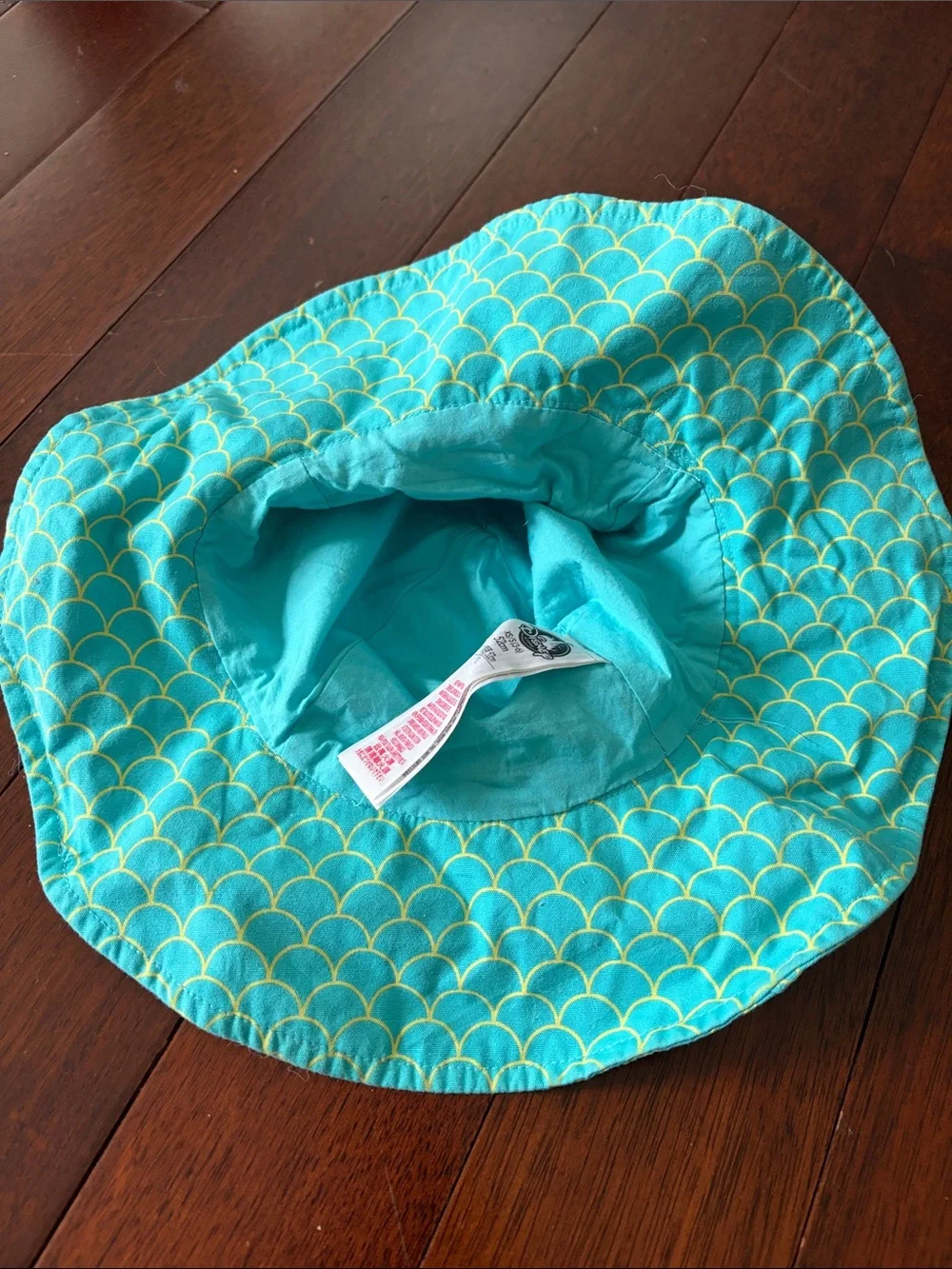 Disney Little Girls Blue Ariel Mermaid Sun Hat with Yellow Trim